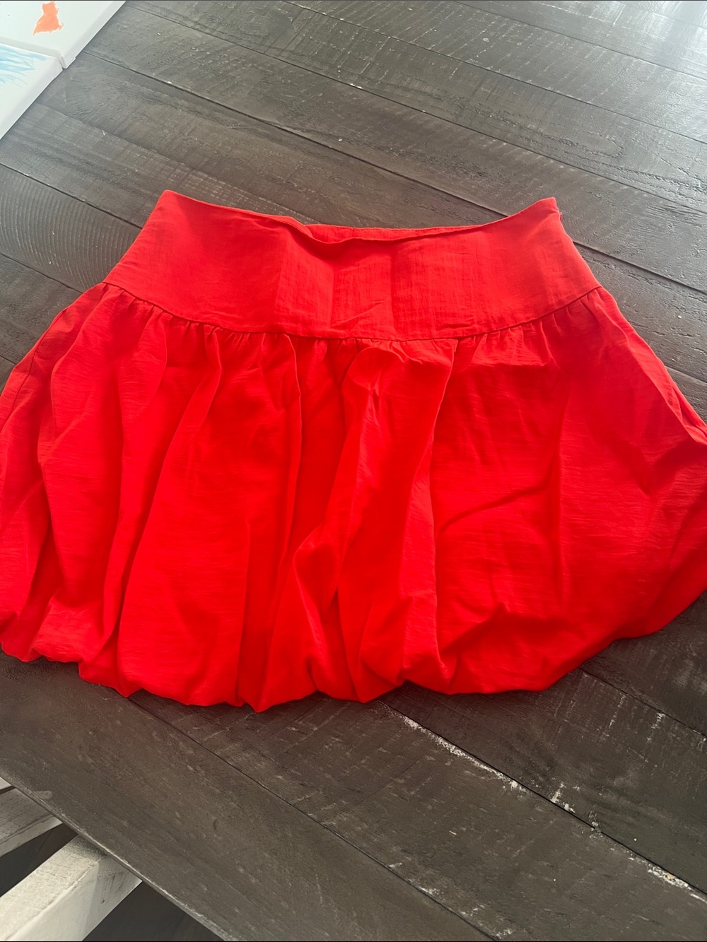 a new day Red Bubble Mini Skirt with Wide Waistband